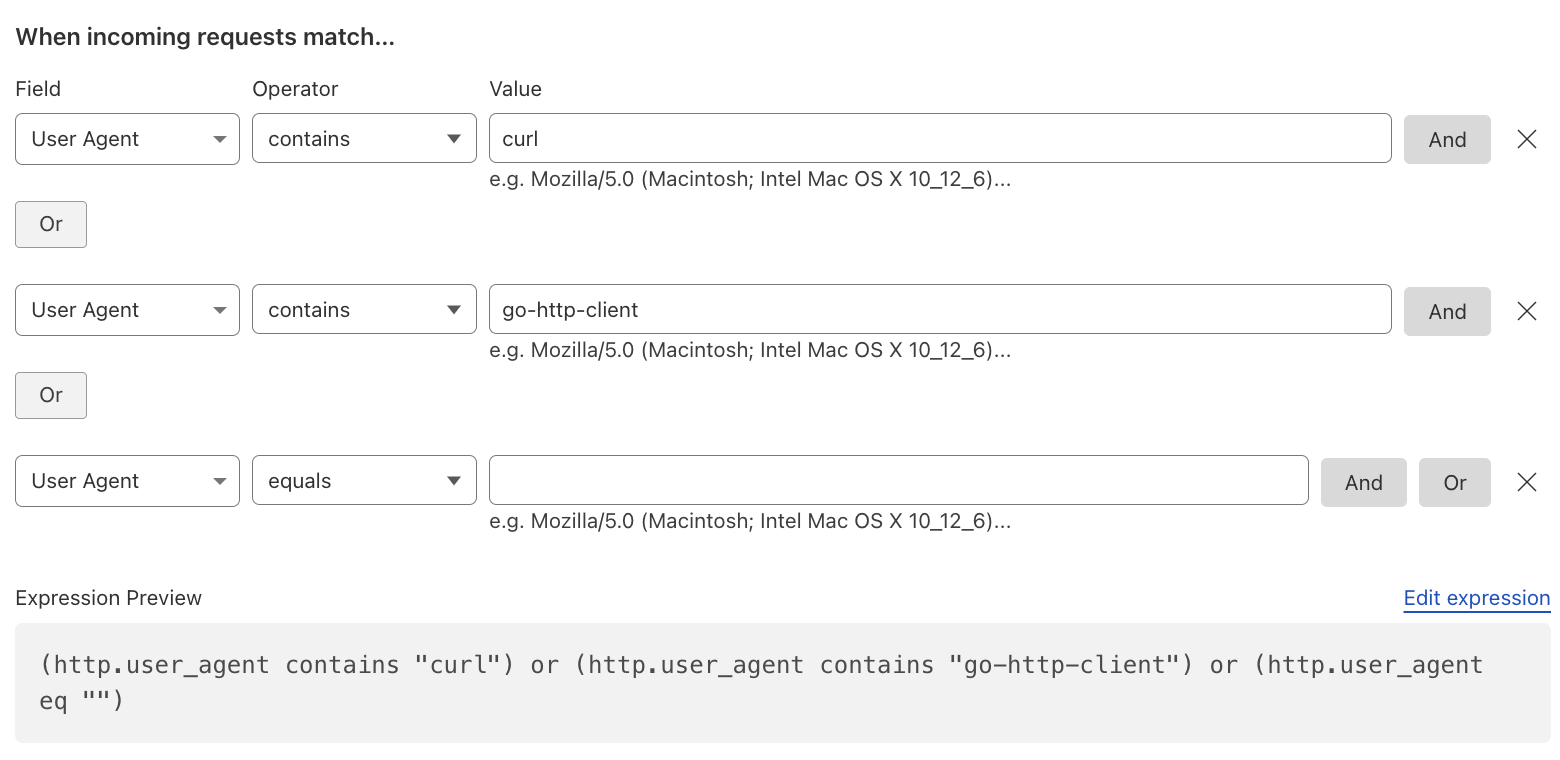 Block known Bot User-Agents — 悪意のあるUAブロック設定例