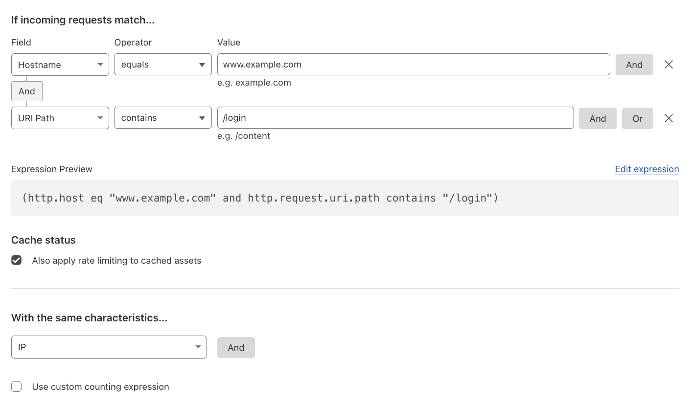 IP-based Rate Limiting for Logins — ログインレート制限設定例