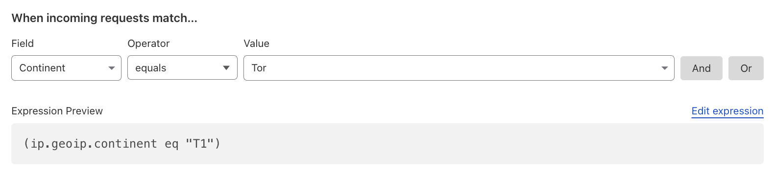 Mitigate Tor Traffic — ルール設定例