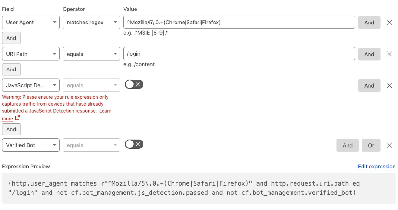 Mitigating Pretend-Browsers with JSD — JavaScript検出設定例