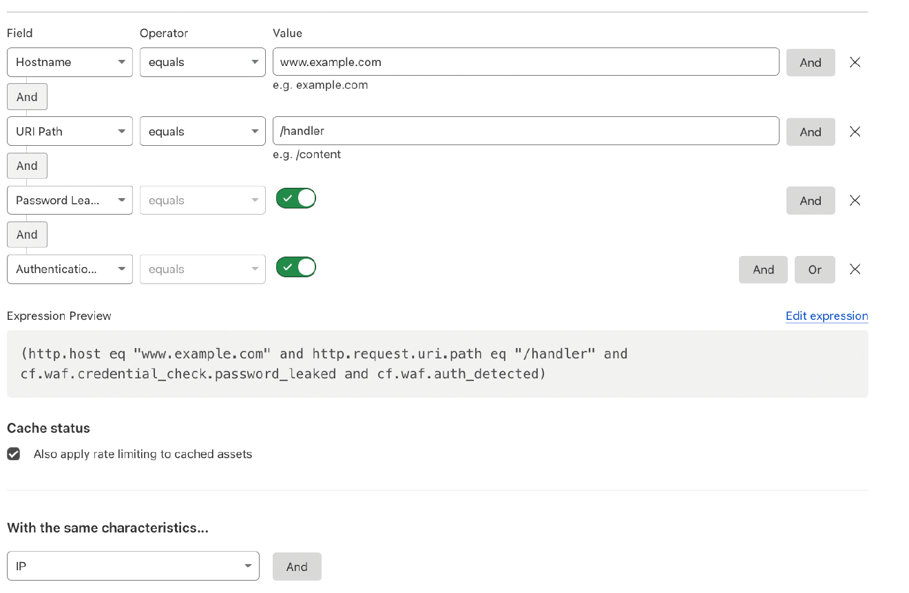 Rate Limit Suspicious Logins — 漏洩認証情報レート制限設定例